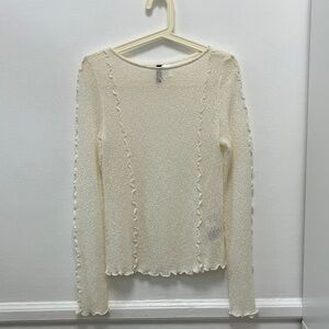 Divided Cream Textured Women's Blouse